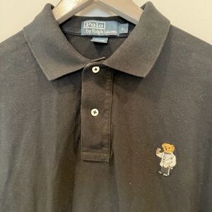 Polo by Ralph Lauren Black Short Sleeve Polo Bear Logo Men’s Large